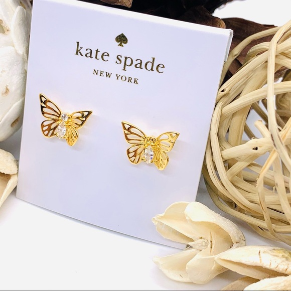 Kate Spade Diamond Stud Butterfly Earrings - Picture 3 of 7